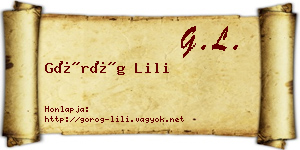 Görög Lili névjegykártya