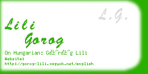 lili gorog business card